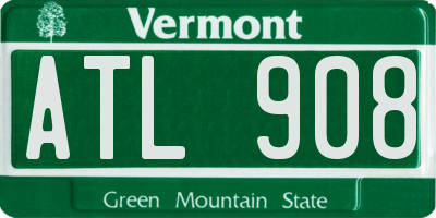 VT license plate ATL908