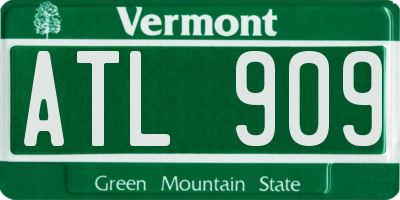 VT license plate ATL909