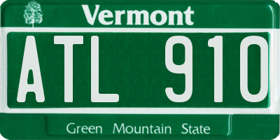 VT license plate ATL910