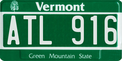 VT license plate ATL916