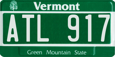 VT license plate ATL917