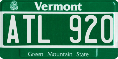 VT license plate ATL920