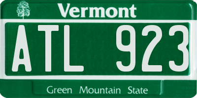 VT license plate ATL923