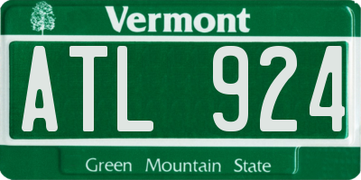 VT license plate ATL924