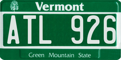 VT license plate ATL926
