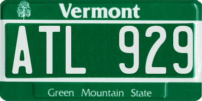 VT license plate ATL929
