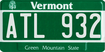 VT license plate ATL932