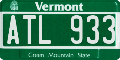 VT license plate ATL933