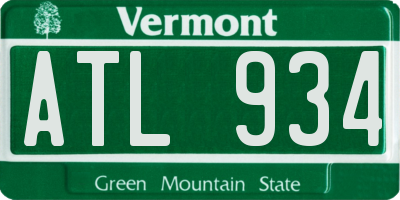 VT license plate ATL934