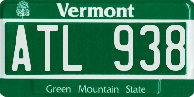 VT license plate ATL938