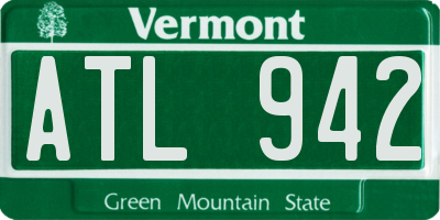 VT license plate ATL942