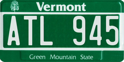 VT license plate ATL945