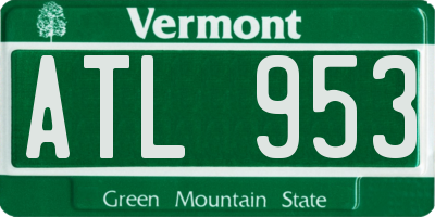 VT license plate ATL953