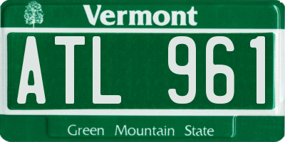VT license plate ATL961