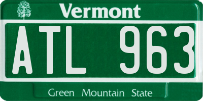 VT license plate ATL963