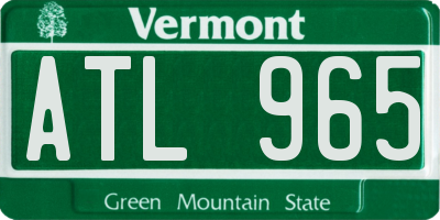 VT license plate ATL965