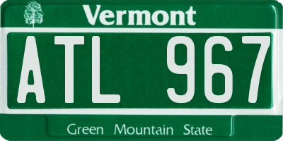 VT license plate ATL967