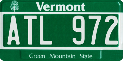 VT license plate ATL972