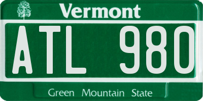VT license plate ATL980