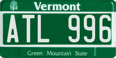VT license plate ATL996
