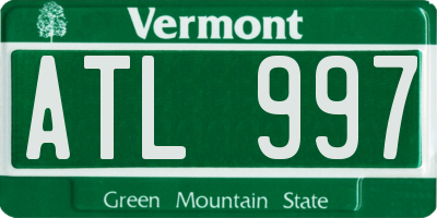 VT license plate ATL997