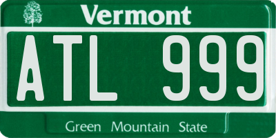 VT license plate ATL999