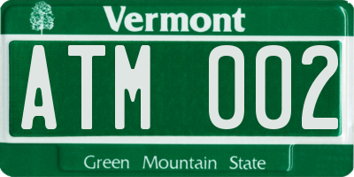 VT license plate ATM002