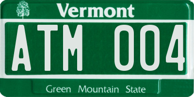 VT license plate ATM004