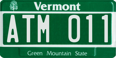 VT license plate ATM011
