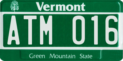 VT license plate ATM016