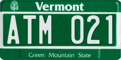 VT license plate ATM021