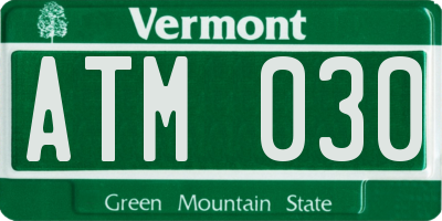 VT license plate ATM030