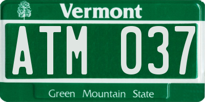 VT license plate ATM037