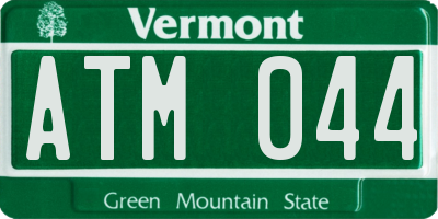 VT license plate ATM044