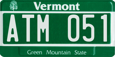 VT license plate ATM051