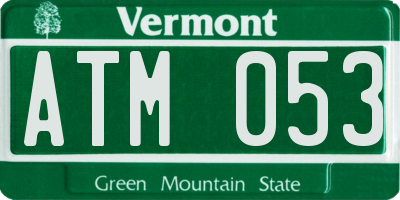 VT license plate ATM053