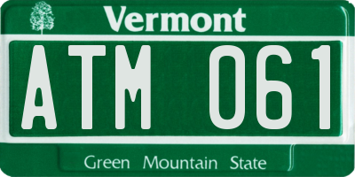 VT license plate ATM061