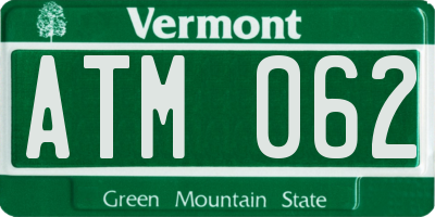 VT license plate ATM062