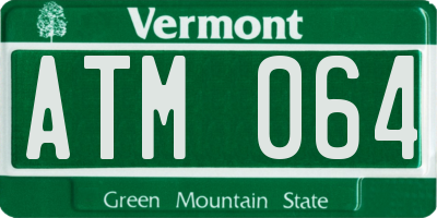 VT license plate ATM064
