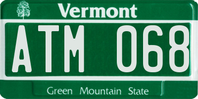 VT license plate ATM068