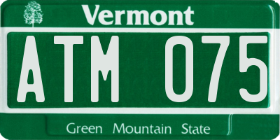VT license plate ATM075