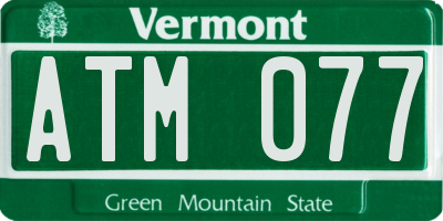 VT license plate ATM077