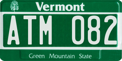 VT license plate ATM082