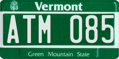 VT license plate ATM085