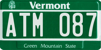 VT license plate ATM087