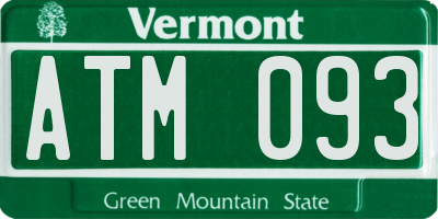 VT license plate ATM093