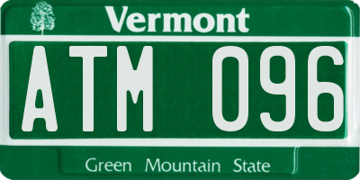 VT license plate ATM096