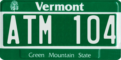 VT license plate ATM104