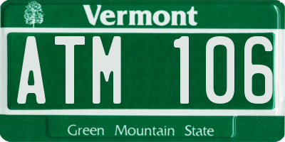 VT license plate ATM106
