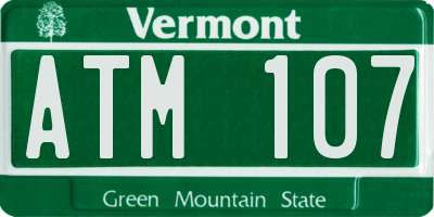 VT license plate ATM107